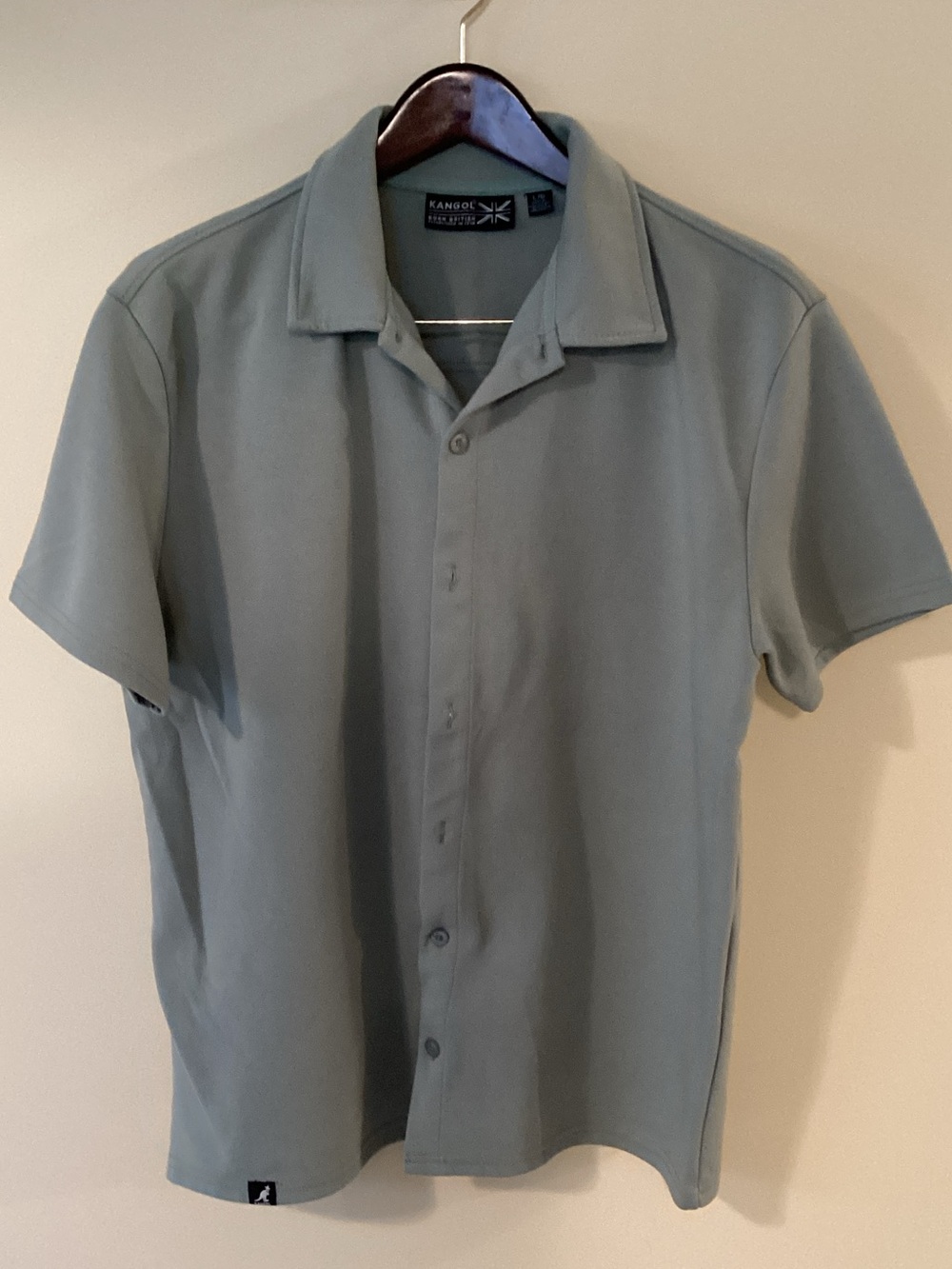 Kangol Men's Short Sleeve Button-Up Shirt in Sage